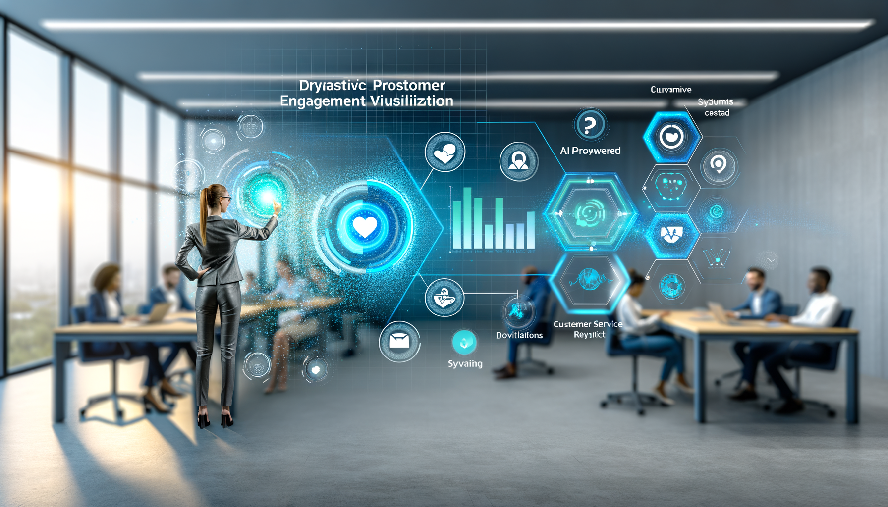 Professional Proactive Customer Engagement illustration showing AI-powered systems, Smartphone notifications related to Why S