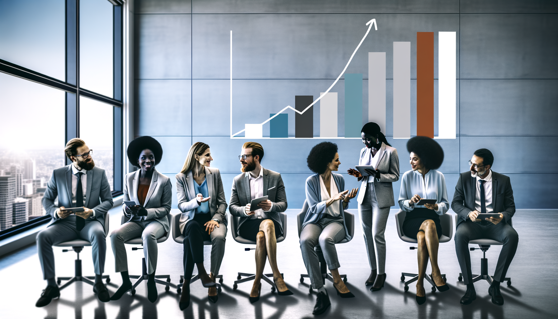 Professional Employee Advocacy in Corporate Marketing illustration showing Employees engaged in discussions, Social media int
