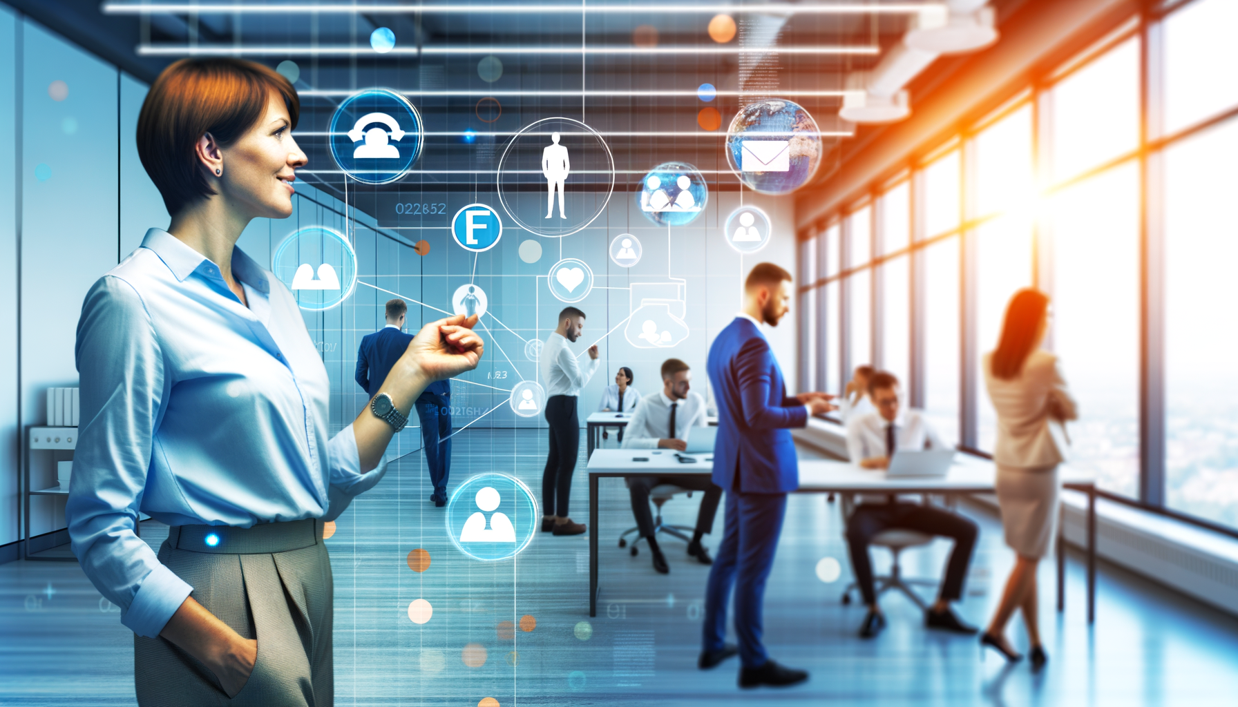 Professional Employee Content Creation illustration showing Employees creating content, Digital interaction and engagement me