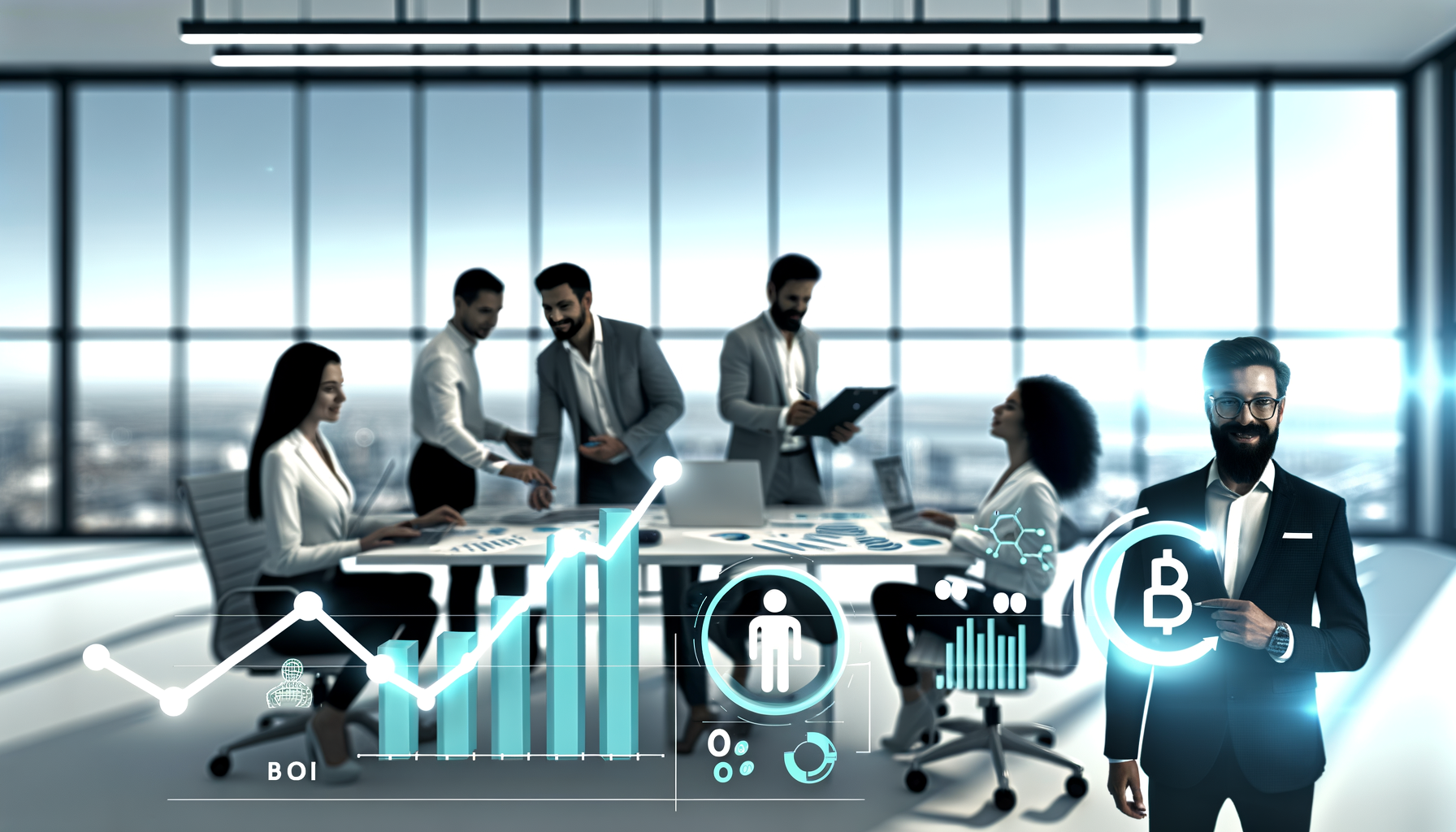 Professional Business and Technology illustration showing Digital accessibility tools, Startup teams at work related to Smart