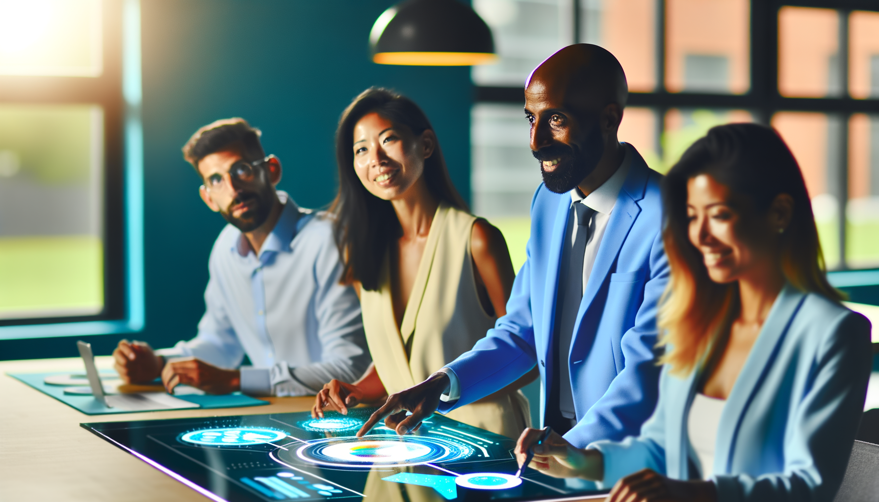 Professional Conversational AI in Advertising illustration showing Conversational AI interfaces, Zero-UI interactions related